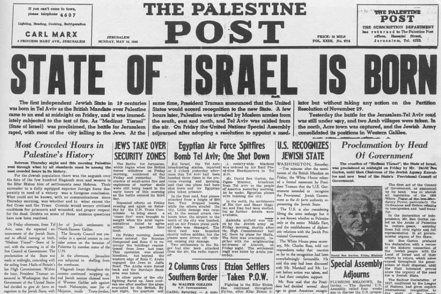Krant zegt dat Israël is geboren
